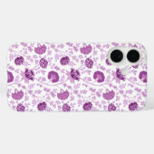 Jacobean Floral Herhaal Patroon Pinks op Wit Case-Mate iPhone Case (Achterkant (horizontaal))