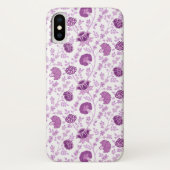 Jacobean Floral Herhaal Patroon Pinks op Wit Case-Mate iPhone Case (Achterkant)