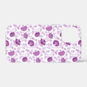 Jacobean Floral Herhaal Patroon Pinks op Wit Case-Mate iPhone Case (Achterkant (horizontaal))