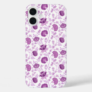 Jacobean Floral Herhaal Patroon Pinks op Wit iPhone 16 Plus Hoesje