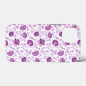Jacobean Floral Herhaal Patroon Pinks op Wit Case-Mate iPhone Case (Achterkant (horizontaal))