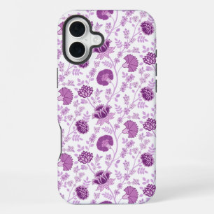 Jacobean Floral Herhaal Patroon Pinks op Wit iPhone 16 Plus Hoesje