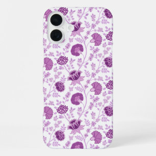 Jacobean Floral Herhaal Patroon Pinks op Wit iPhone 16 Plus Hoesje