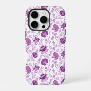 Jacobean Floral Herhaal Patroon Pinks op Wit iPhone 16 Pro Hoesje
