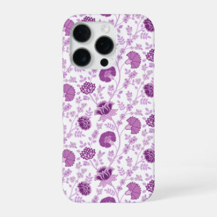 Jacobean Floral Herhaal Patroon Pinks op Wit iPhone 16 Pro Hoesje