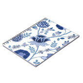 Jacobean Floral LG Pattern Blues on White Notitieboek (Linkerzijde)
