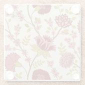 Jacobean Floral LG Pattern Reds Pinks Gold Cream Glazen Onderzetter (Achterkant)