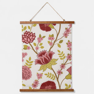 Jacobean Floral LG Pattern Reds Pinks Gold Cream Hangend Wandkleed