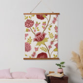 Jacobean Floral LG Pattern Reds Pinks Gold Cream Hangend Wandkleed (Slaapkamer)