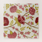 Jacobean Floral LG Pattern Reds Pinks Gold Cream Legpuzzel (Horizontaal)