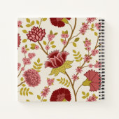 Jacobean Floral LG Pattern Reds Pinks Gold Cream Notitieboek (Achterkant)