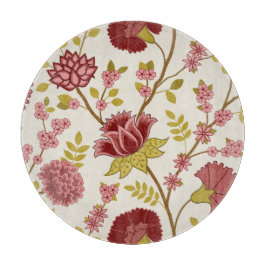 Jacobean Floral LG Pattern Reds Pinks Gold Cream Snijplank