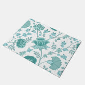 Jacobean Floral Lg Pattern Teals op wit Deurmat (Schuin)
