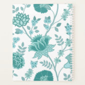 Jacobean Floral Lg Pattern Teals op wit Planner (Achterkant)