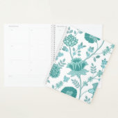 Jacobean Floral Lg Pattern Teals op wit Planner (Display)