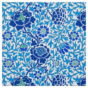 Jacobean Floral, Navy en Cerulean Blue Stof