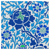 Jacobean Floral, Navy en Cerulean Blue Stof (Close Up)