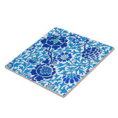 Jacobean Floral, Navy en Cerulean Blue Tegeltje (Zijkant)