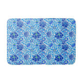 Jacobean Floral, Navy, White en Cerulean Blue Badmat (Voorkant)