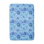 Jacobean Floral, Navy, White en Cerulean Blue Badmat (Voorkant Verticaal)