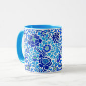 Jacobean Floral, Navy, White en Cerulean Blue Mok (Voorkant links)