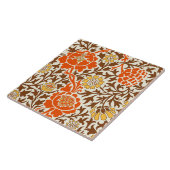Jacobean Floral, Oranje Brown & Mustard Gold Tegeltje (Zijkant)