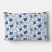 Jacobean Floral Patroon Blauw op Wit Etui (Achterkant)