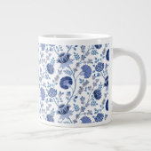 Jacobean Floral Pattern Blues op wit Grote Koffiekop (Rechts)