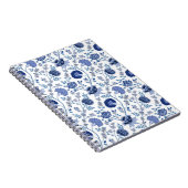 Jacobean Floral Pattern Blues op wit Notitieboek (Rechterzijde)