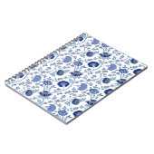 Jacobean Floral Pattern Blues op wit Notitieboek (Linkerzijde)