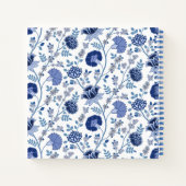 Jacobean Floral Pattern Blues op wit Notitieboek (Achterkant)