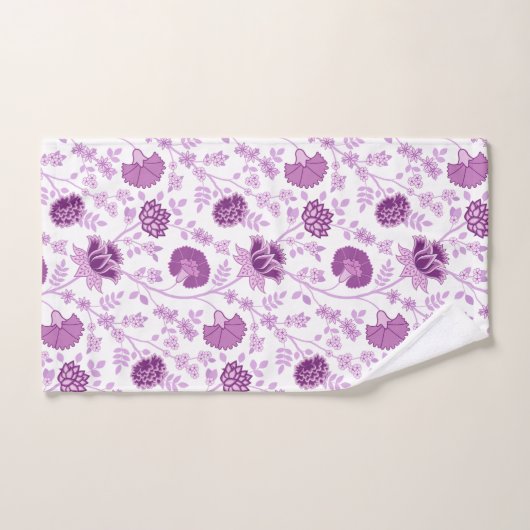 Jacobean Floral Pattern Pinks op wit Bad Handdoek (Handdoek)