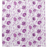 Jacobean Floral Pattern Pinks op wit Douchegordijn (Voorkant)