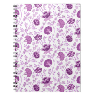 Jacobean Floral Pattern Pinks op wit Notitieboek