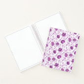 Jacobean Floral Pattern Pinks op wit Notitieboek (Binnen)