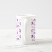 Jacobean Floral Pattern Pinks op wit Porselein Kop (Achterkant)