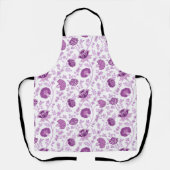 Jacobean Floral Pattern Pinks op wit Schort (Voorkant)