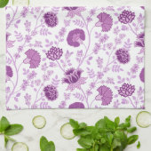 Jacobean Floral Pattern Pinks op wit Theedoek (Gevouwen)