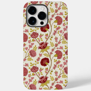 Jacobean Floral Pattern Reds Pinks Gold Cream Case-Mate iPhone 14 Pro Max Hoesje