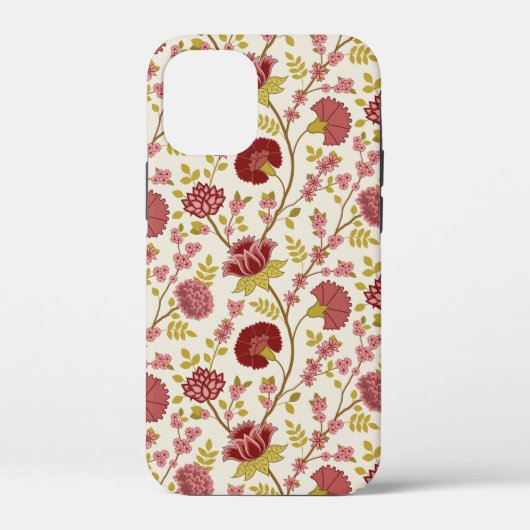 Jacobean Floral Pattern Reds Pinks Gold Cream Case-Mate iPhone Case (Achterkant)
