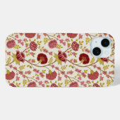 Jacobean Floral Pattern Reds Pinks Gold Cream Case-Mate iPhone Case (Achterkant (horizontaal))