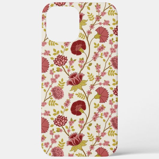 Jacobean Floral Pattern Reds Pinks Gold Cream Case-Mate iPhone Case (Achterkant)