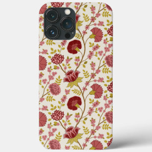 Jacobean Floral Pattern Reds Pinks Gold Cream Case-Mate iPhone Case