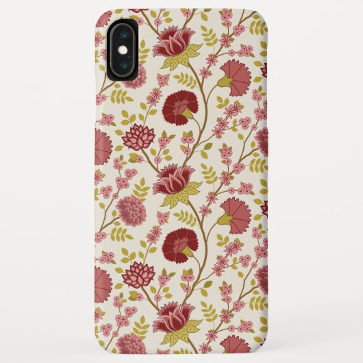 Jacobean Floral Pattern Reds Pinks Gold Cream Case-Mate iPhone Case (Achterkant)