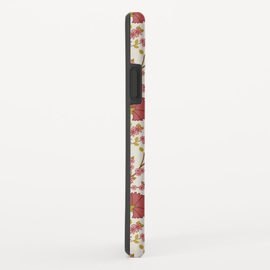 Jacobean Floral Pattern Reds Pinks Gold Cream Case-Mate iPhone Case (Achterkant/rechts)