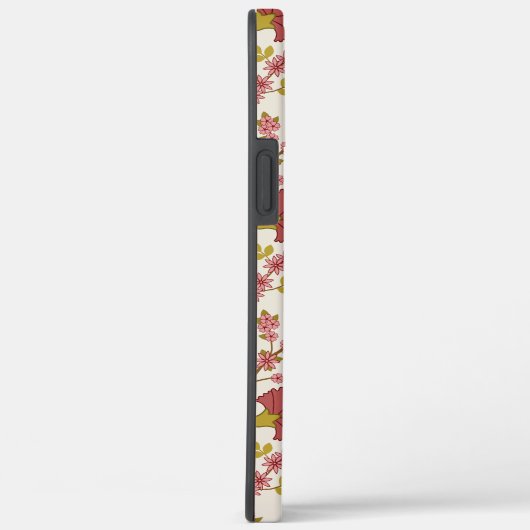 Jacobean Floral Pattern Reds Pinks Gold Cream Case-Mate iPhone Case (Achterkant / Rechts)