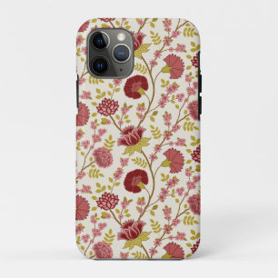 Jacobean Floral Pattern Reds Pinks Gold Cream Case-Mate iPhone Case