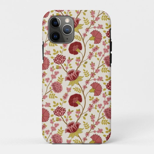 Jacobean Floral Pattern Reds Pinks Gold Cream Case-Mate iPhone Case (Achterkant)