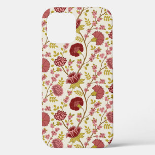 Jacobean Floral Pattern Reds Pinks Gold Cream Case-Mate iPhone Case