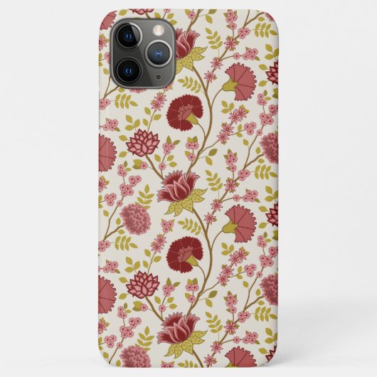 Jacobean Floral Pattern Reds Pinks Gold Cream Case-Mate iPhone Case (Achterkant)